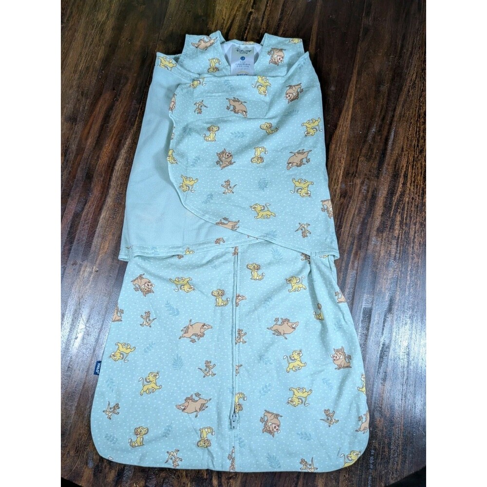 HALO SleepSack Swaddle Disney Lion King Green Cotton Small S/P 3-6 Months